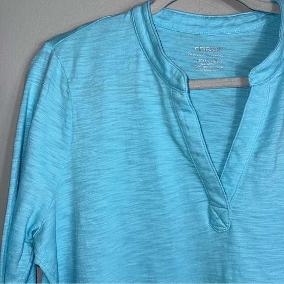 Chico's 3/4 Sleeve Ultimate Tee-Light Blue-Tunic Length-Size 2 (Large) - Picture 3 of 8